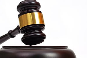 Gavel on white background